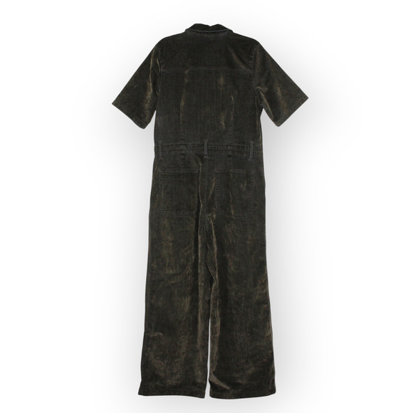 NEW 14 Universal Thread Jumpsuit Olive Zip Stretch Velvety Flocked Denim Stretch - Picture 14 of 16